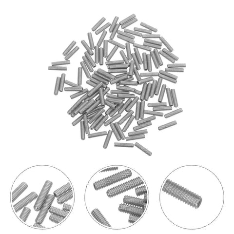 100Pcs Carbon Steel Hex Socket Set Screws M2 5x10 Headless Grub Screws For Door Handle Repair Kit And Automotive Projects Durable Heavy Duty Fasteners For Secure Hardware Connections, silver grub screws
