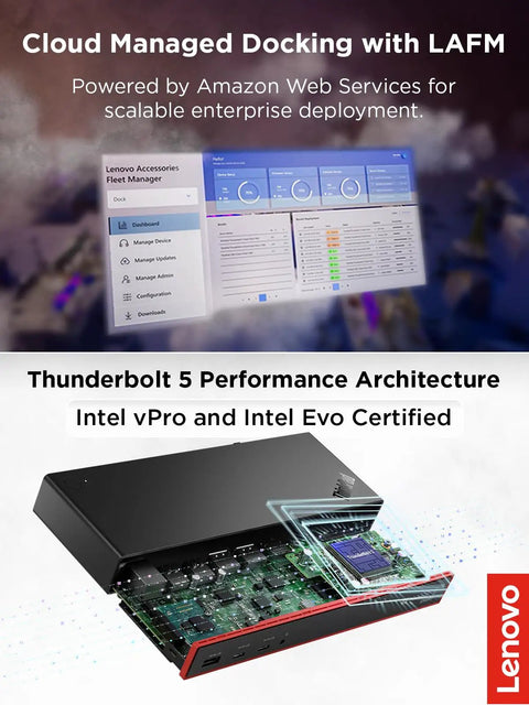 Plug And Play Thunderbolt 5 Docking Station Boasting 180W Output For Smooth Triple 8K Displays And Snappy Data Transfers For High Performance Workstation Setups Black with visible circuit board.