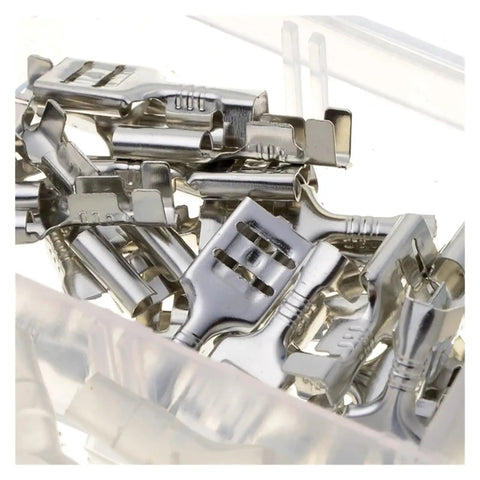 Must Have 120pcs Female Spade Terminals Kit With 2.8mm 4.8mm And 6.3mm Sizes Plus Clear Insulation Sheaths For Easy Wire Butt Splices And Connectors That Make Your Electrical Jobs Super Simple And Totally Rad., metal female spade terminals with clear insulation sheaths