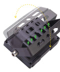 Close-up of JUDYSSY Led Floodlights 10W 1000Lm mounting bracket showcasing heat dissipation design.