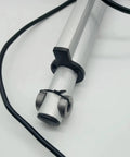 Close-up of Heavy Duty Electric Linear Actuator Tubular Motor with black and silver parts, shown for furniture upgrade use.