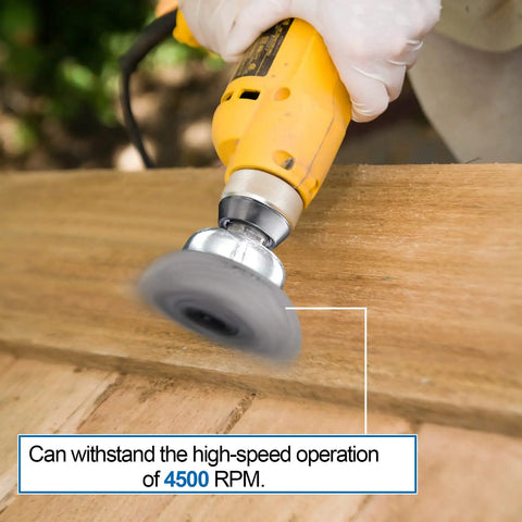 5 Piece Drill Wire Brush Set For Rust Removal And Surface Stripping With 0.012 Inch Carbon Steel Wire And 1/4 Inch Arbor in use