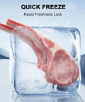 Beefy Upright Freezer With 17 Cubic Feet Capacity And Convertible Fridge Mode Featuring Frost Free Operation Plus Sleek Stainless Steel Exterior Delivers Serious Storage That Is A Real Game Changer For Garage Or Apartment frozen pork chops in ice block with quick freeze feature