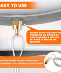 Air Tank Drain Valve Plug Fitting With Sixty Inch Cable Brass Construction Quarter Inch NPT For Air Compressors