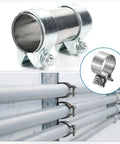 Adjustable Stainless Steel Exhaust Clamp 1.38 To 1.73 Inch Narrow Band Butt Joint Seal for pipe systems and DIY auto repairs.