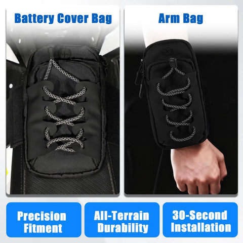 Electric Dirt Bike Bag For Surron LBX Tuttio Soleil 01 Yozma IN10 And Other 72V 48V E Bike Rigs With Spacious Multi Layer Storage For Gear And Tools Snug Stable Fit On Off Road Rides, black nylon arm bag