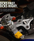 Rear Right Door Lock Actuator For Chevrolet GMC Models Bolts Right On Power Door Motor Replacement, close-up view with locking mechanism.