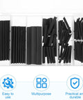 Cool DIYEAH 127 Piece Heat Shrink Tubing Kit For Wires Cables With Polyolefin Flame Retardant Black Sleeves To Fix Indoor Professional Wire Jobs, assorted sizes in organizer case