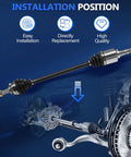 Heavy Duty Front CV Axle Pair AWD For Subaru Outback Impreza Legacy 2005 To 2011 Left Right Drive Shaft Assembly installation position