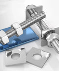 Heavy Duty 304 Stainless Steel M6 Threaded Rods 5 Pack Hardware Kit With Nuts And Square Washers on white background