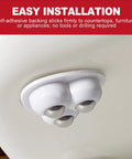 Eight Piece Self Adhesive Caster Wheels That Roll Like A Dream With 360 Degree Swivel Mini Appliance Rollers No Sweat Peel And Stick Track Mounts For Counters And Furniture In Bright White. Easy installation of caster wheel on a countertop.