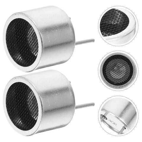 2 Pack 16mm Industrial Sensor Probes For High Precision Distance Measurement And Obstacle Detection, Replacement Probes In Iron With Silver Finish, Transceiver Probe Included For Industrial Grade Use; two silver sensor probes