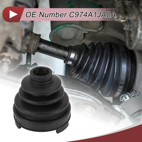 CV Joint Boot Kit Direct Fit For Nissan Murano 2009 To 2014 And Nissan Quest 2011 To 2017 Inner Constant Velocity Boot With Clamps And C Type Buckle Black Rubber Ready To Install on CV axle