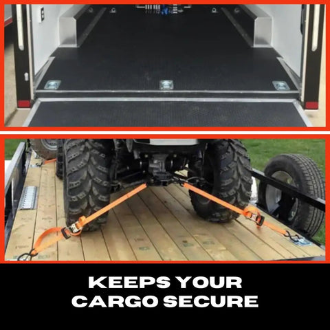 Recessed Pan D Ring Floor Tie Downs Four Pack For Cargo Trailers And Truck Beds 6000 Lbs Breaking Strength in use on trailer
