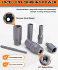 16 Piece Deep Bolt Extractor Set For Impact Drivers, Nut Remover Kit For Stripped Lug Nuts And Damaged Bolts, Extraction Socket