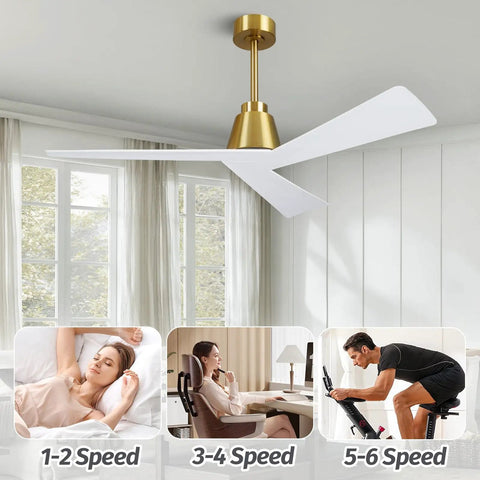 52 Inch Ceiling Fan With Lights And Remote Low Profile Design Walnut Solid Wood Blades Dimmable LED Light 8 Hour Timer 6 Speed Reversible Motor Ideal For Living Room Farmhouse Patio