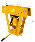 Beefy 16 Ton Manual Hydraulic Pipe Bender Kit with adjustable rollers and ratcheting mechanism for steel tubing bending