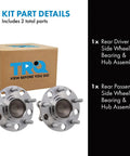 Two Piece Rear Wheel Bearing And Hub Assembly Set For Mitsubishi Lancer 2008 To 2017 And Outlander 2011 To 2012 Outlander Sport Rear Driver And Passenger Side Kit with packaging