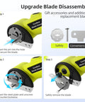 Upgrade instructions for Heavy Duty Cordless Electric Cutter With 4V Rechargeable Battery And Two Sharpened Rotary Blades.