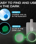 Glow In The Dark Urinals For Men Pack Of 2 With Spill Proof Screw On Lid 32 Ounce Thick Plastic Bedpan showing glow lid