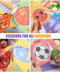 12 Pack 5 Inch Kids Safety Scissors With Blunt Tip cutting paper crafts in vibrant colors, ideal for home and school use