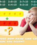 Child counting with 100 Piece Linking Cubes Set For Math Manipulation Colorful Counting Blocks For Classroom