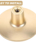 Close-up of Gold Brushed Zinc Alloy Wardrobe Door Handle With Single Hole Cabinet Pull showing installation
