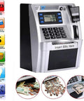 Realistic ATM Piggy Bank For Kids And Adults With Card And PIN Mini Black ATM Machine For Deposits Withdrawals Coin Reader