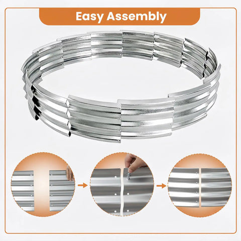 Beefy 60 Inch Galvanized Steel Fire Pit Ring Raised 12 Inch Heavy Duty Wood Burning Campfire Ring assembly process