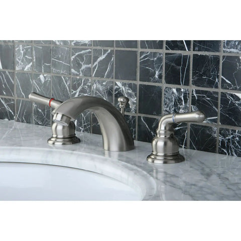 Magellan Mini Widespread Bathroom Faucet With Pop Up Drain Solid Brass Construction Deck Mount 4 To 8 Inch Centers