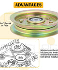 Heavy Duty Deck Drive Pulley Replacement For Cub Cadet Z Force 44 To 60 Inch Mowers Straight Swap 01004101 showing smooth spin and steel construction.