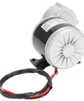 350W 12V DC Brushed Motor with 9T Gear Reduction for DIY Electric Bicycle and Scooter, aluminum alloy, 3000 RPM, side view