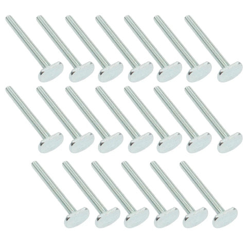 Quarter Inch 1/4-20 T Track Bolt Set, 2-1/2 Inch Length, Drop-In Sliding T Slot Bolts With T Shaped Head for Woodworking, Zinc Plated