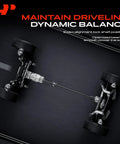Top view of drivetrain showing Premium Grade Drive Shaft Center Support Bearing Replacement Direct Factory Fit Driveshaft Carrier Unit For Cadillac Cts Awd 2008 To 2014 Rockhard Setup.