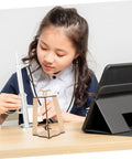 Girl building Stem Building Kit For 3D Compass Project Educational Science DIY Wood Craft Kit For Kids And Teens Hands On Physics