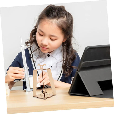 Girl building Stem Building Kit For 3D Compass Project Educational Science DIY Wood Craft Kit For Kids And Teens Hands On Physics