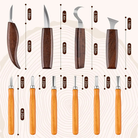 Beginner Friendly Wood Carving Kit Dope 10 Piece Set With 4 Carving Knives And 6 Chisels Wood Whittling Starter Kit For DIY Projects