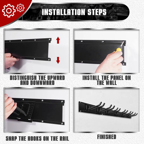 Built Like A Tank 48 Inch Heavy Duty Garage Storage Wall Organizer Rack installation steps image.