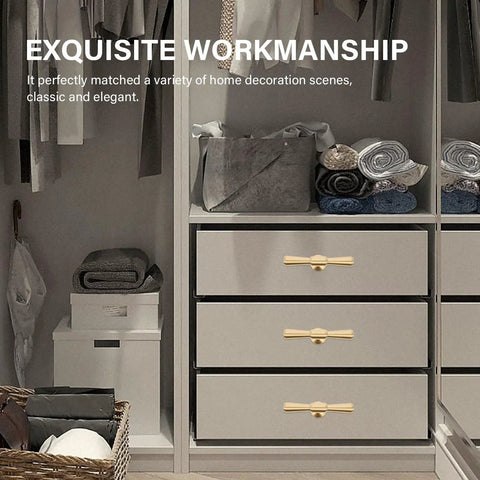 Brass Cabinet Handles 2 Pack T Bar Pulls Single Hole For Kitchen Drawers Wardrobe Cupboards And Doors Durable Furniture Hardware