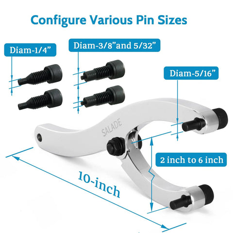 10 Inch Beefy Heavy Duty Gland Nut Wrench With Handle, Adjustable Spanner for hydraulic cylinders under 7 inches with pin sizes