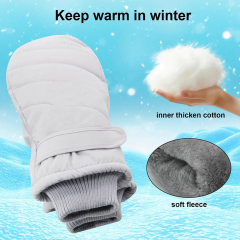 Winter Women Ski Mittens Waterproof Windproof Warm Touch Screen Snow Mitts with cotton and fleece lining