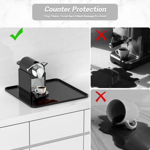 Silicone Coffee Mat 16 By 16 Inch Waterproof Heat Resistant Bar Mat For Espresso Machines Station Accessories No Slip Dish Drying Mat Kitchen Counter Black Home Decor Essentials with espresso machine.