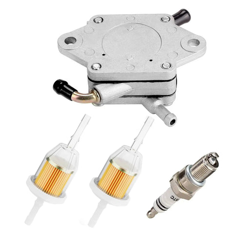 Golf Cart Fuel Pump Impulse Kit For Club Car DS And Precedent Gas Models 1984 And Up Kawasaki 290FE And 350FE Engines Direct Fit Replacement Replaces OEM 1014523 1014524 S 5136 FP002 Includes Filters And Spark Plug