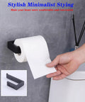 Matte Black 2 Piece Bathroom Accessory Set With Durable SUS 304 Stainless Steel Toilet Paper Holder wall-mounted beside toilet