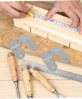 4-Piece Folding Table Hinges Kit For 180-Degree Beefed-Up Heavy-Duty Attic Ladder And Folding Furniture Repairs Chicken-Mouth Shape Hardware Easy Install Replacement For Pull-Down Stairs And Foldable Tables, silver iron hinges on wood
