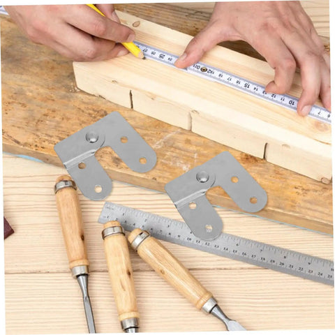 4-Piece Folding Table Hinges Kit For 180-Degree Beefed-Up Heavy-Duty Attic Ladder And Folding Furniture Repairs Chicken-Mouth Shape Hardware Easy Install Replacement For Pull-Down Stairs And Foldable Tables, silver iron hinges on wood