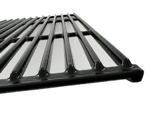 Rock Solid Porcelain Coated Cast Iron Cooking Grid Grill Grate Replacement For Charbroil Brinkmann 19X25 Inch angled view