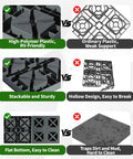 Rock Solid Interlocking RV Leveling Blocks 12 Pack Adjustable Stackable Wheel Supports For Campers Travel Trailers Fifth Wheel No Sweat Setup Top Shelf Grey comparison of RV-friendly high-polymer material against weaker plastics.