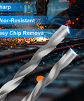 Heavy Duty Drill Bit Set For Drywall And Wood M2 High Speed Steel Guide Point Bits Silver Finish close-up