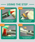 Instructions for using Top Shelf Lead Free Solder Paste For Phone Repair in push tube format for easy application.